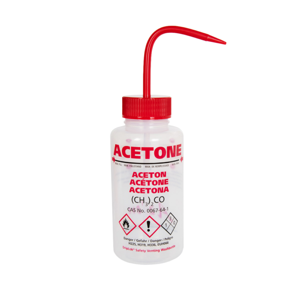 Wash Bottle 500ml, printed Acetone