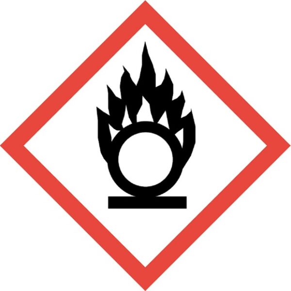 Hazard Tape GHS Oxidising Label 25mm x 66 metres