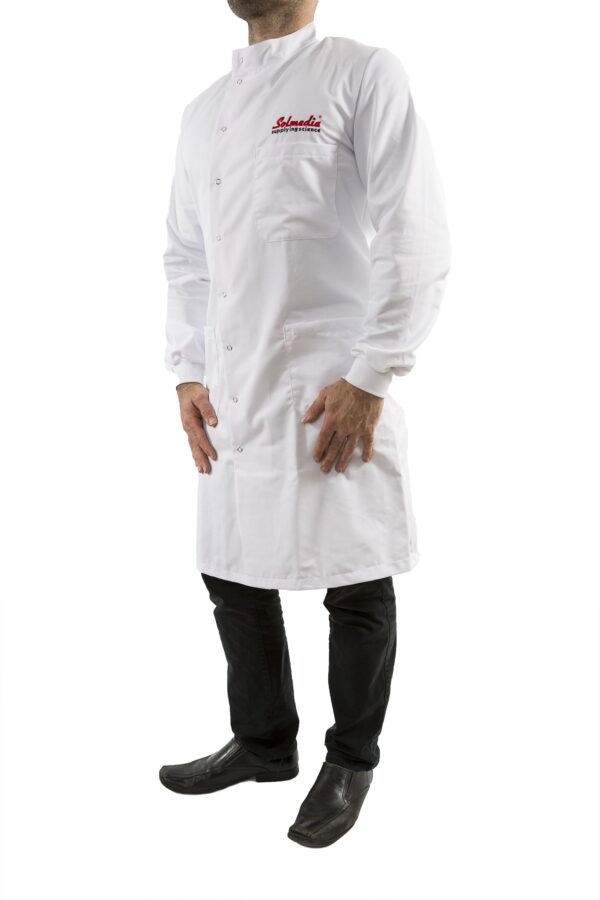 Unisex Labcoat, High Neck, Elasticated Cuff, WHITE, 124cm (50″)EXTRA LARGE