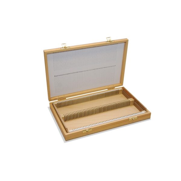Polished wood box for 100 slides